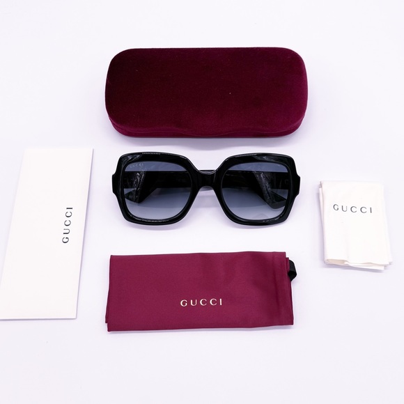 NEW GUCCI SUNGLASSES GG1337S 001 WOMEN SQUARE BLACK EYEWEAR GUCCI - Picture 11 of 12